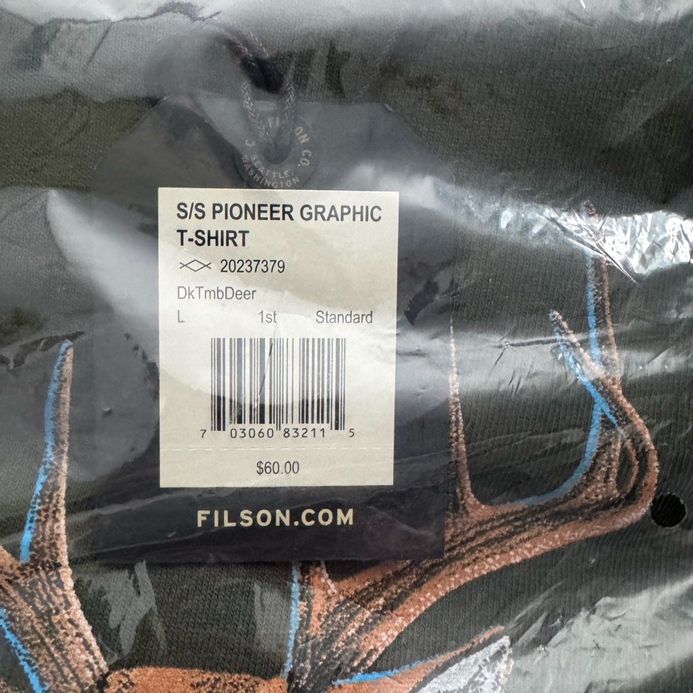 Made in USA!  Filson pioneer graphic t shirt.